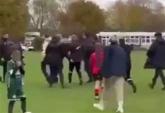 Shocking footage of adults brawling at under 10s football match goes viral