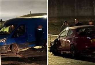 Dramatic images following crash outside pub