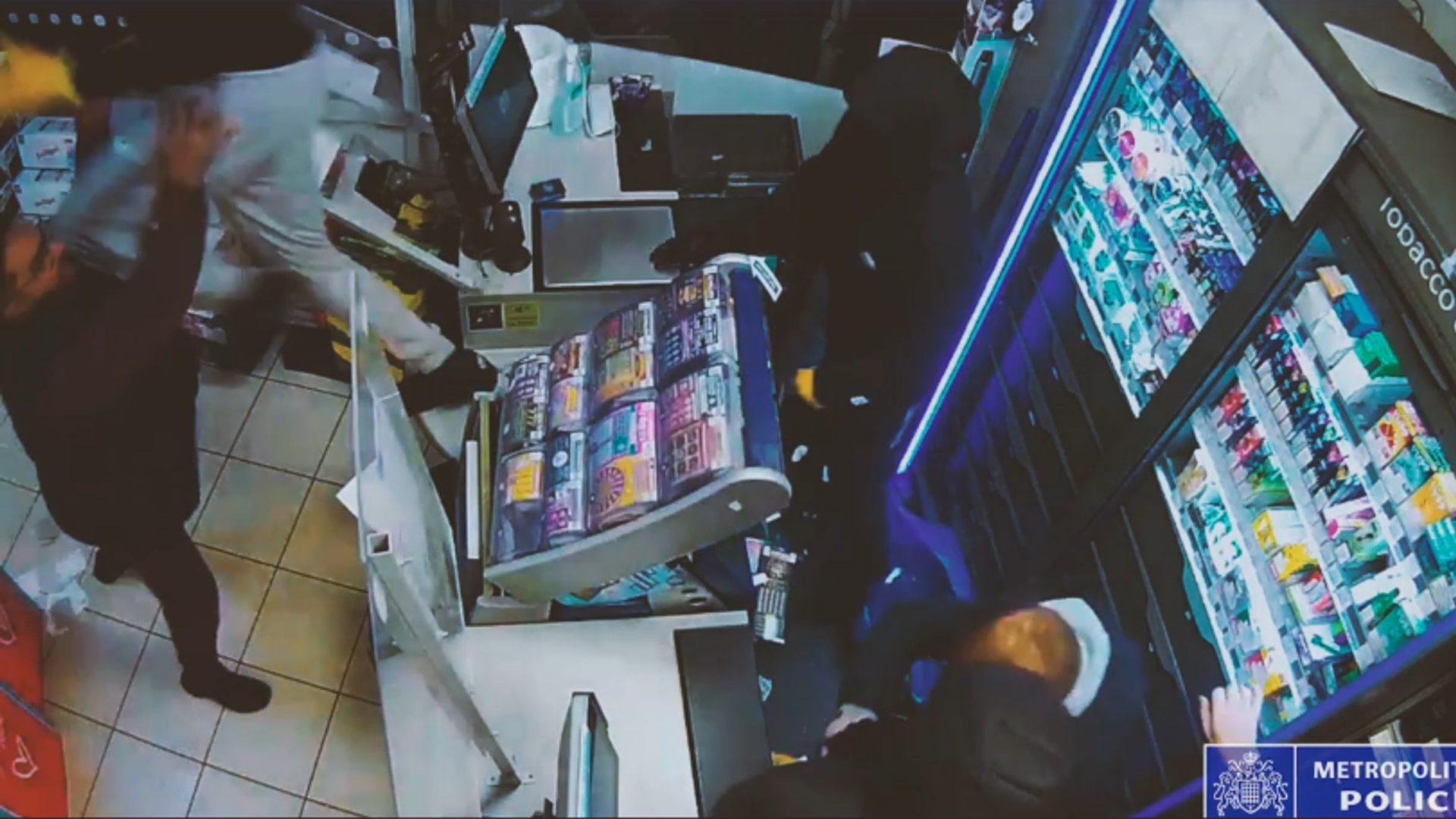 CCTV shows moment shoplifters tackled in police sting