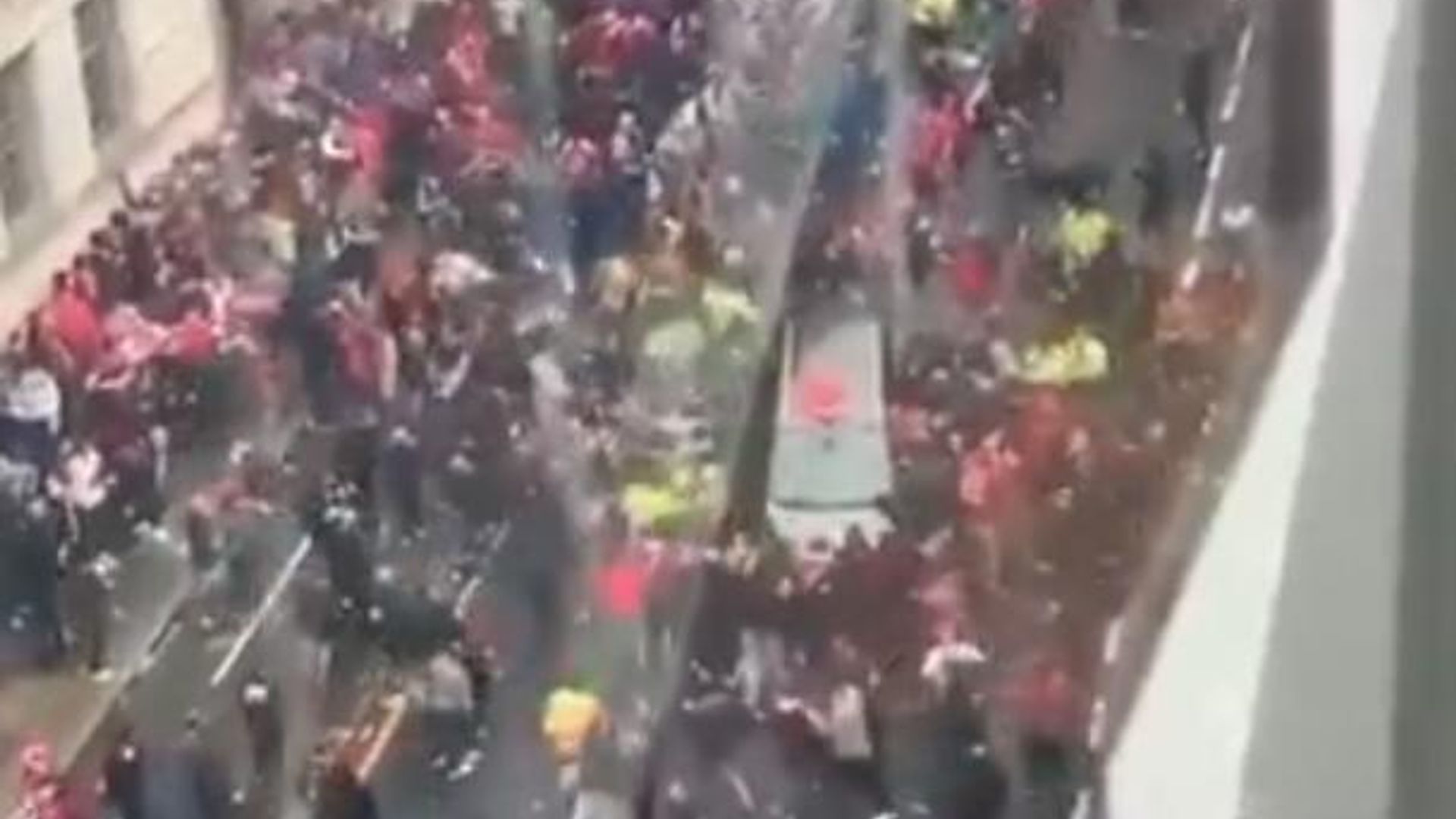 Footage shows people carrier drive into crowds at speed during Liverpool celebrations