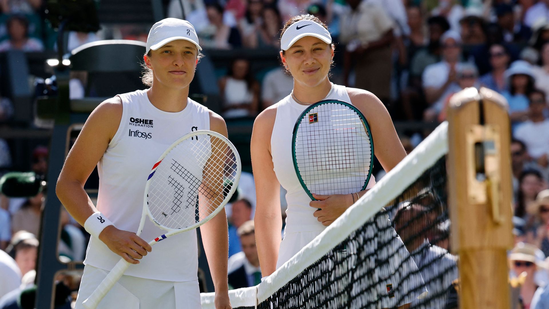 Wimbledon women’s singles final under way as Swiatek takes on Anisimova