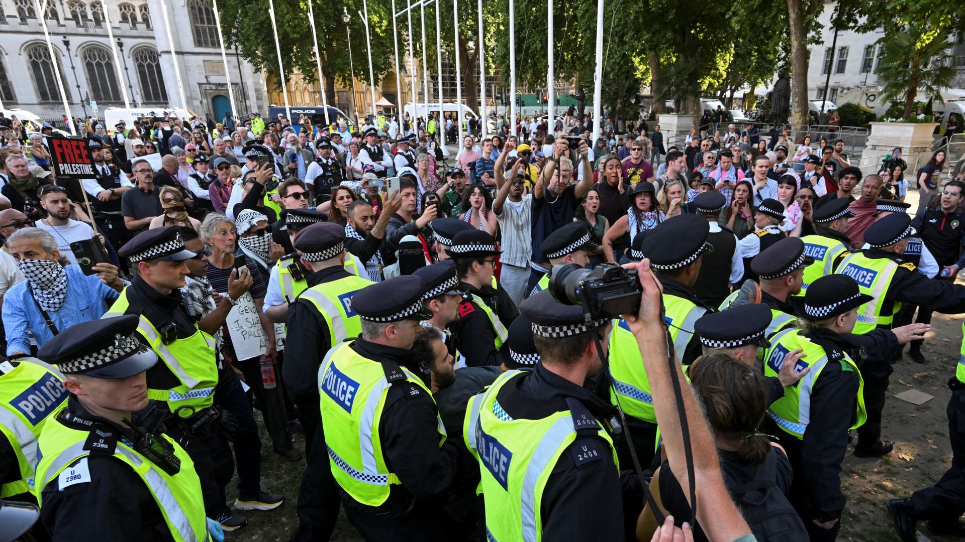 More than 500 people arrested after Palestine Action protest – with almost half aged 60 and above