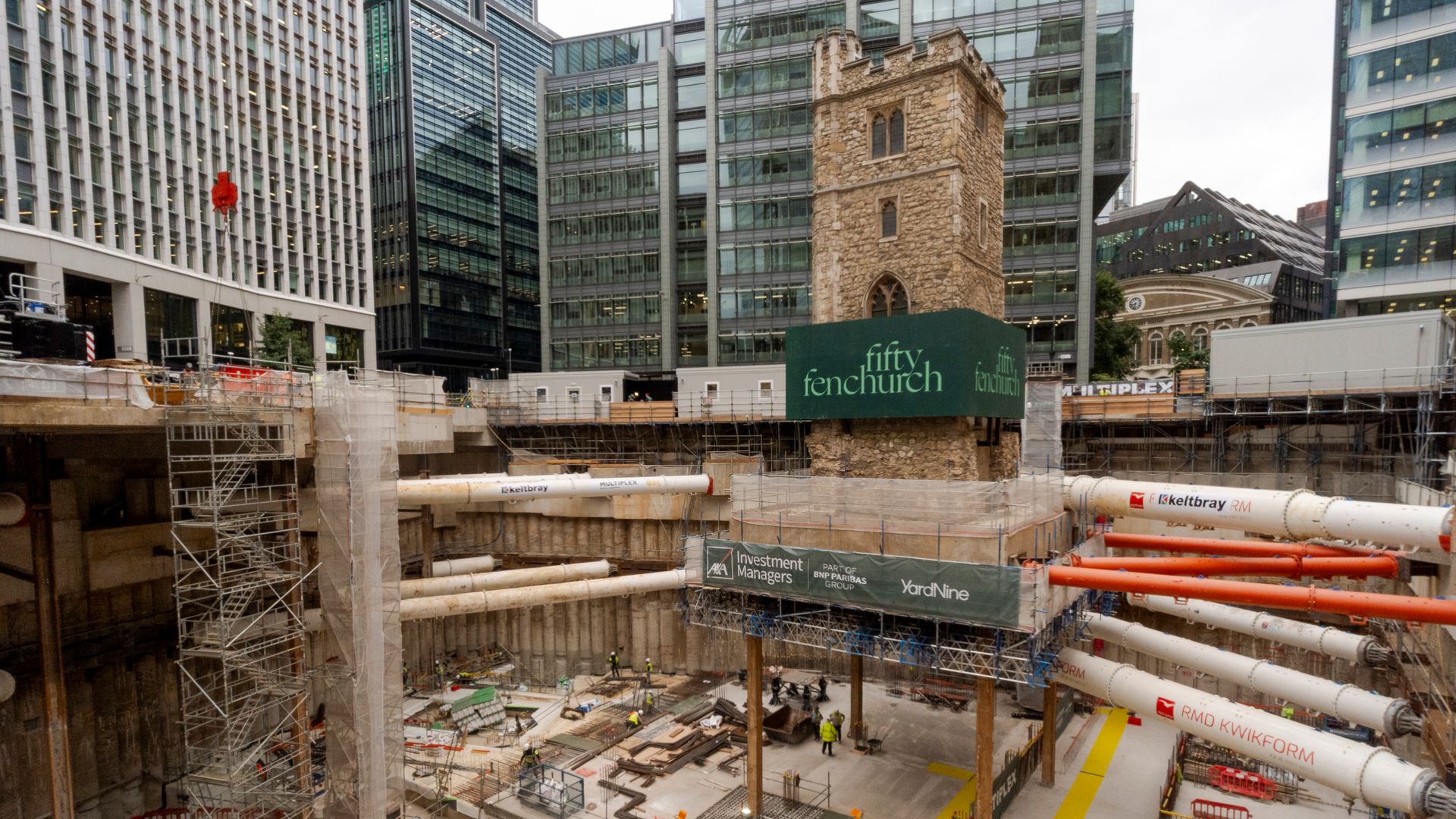 Medieval church tower suspended 45ft above ground in ‘never seen before’ feat