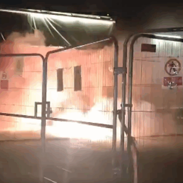 Man arrested and dispersal order in place after flares thrown at migrant hotel
