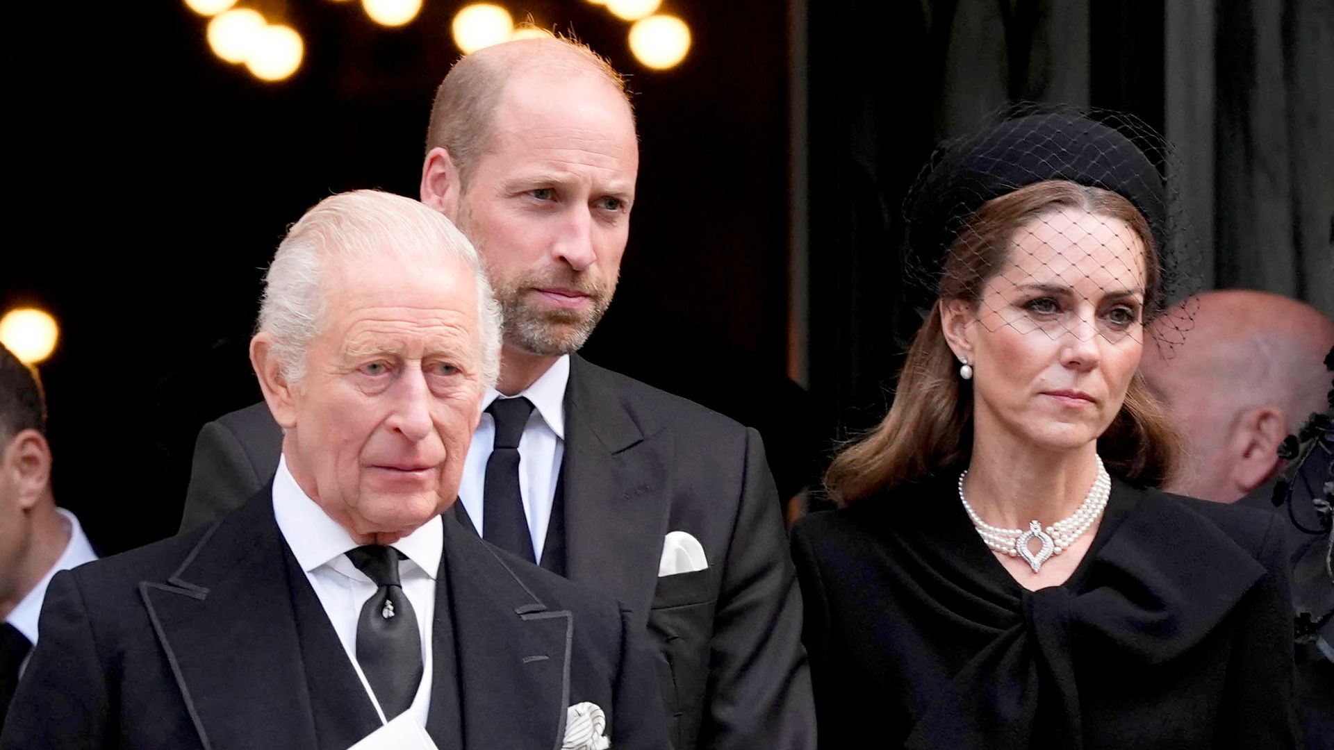 King, Prince William and Kate attend Duchess of Kent’s funeral