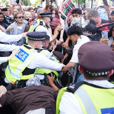 890 people arrested at Palestine Action protest yesterday – including 17 on suspicion of assaulting police officers
