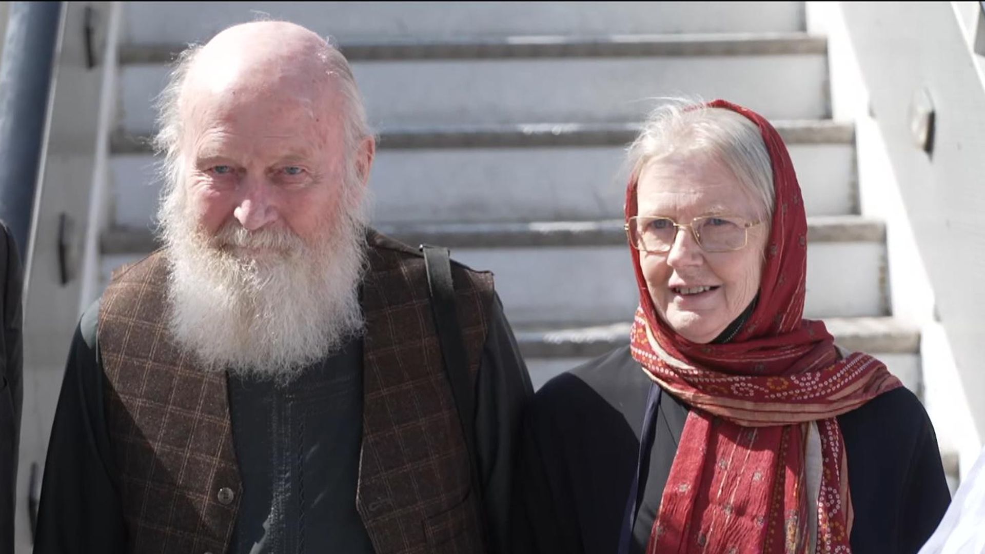 Elderly British couple who were detained by Taliban arrive in UK