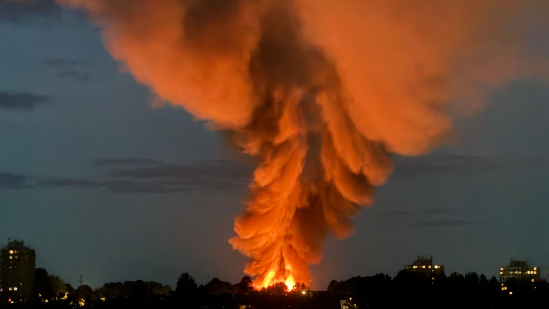 ‘Massive explosion’ at warehouse – as people report ‘huge fireball’ and houses ‘shaking’