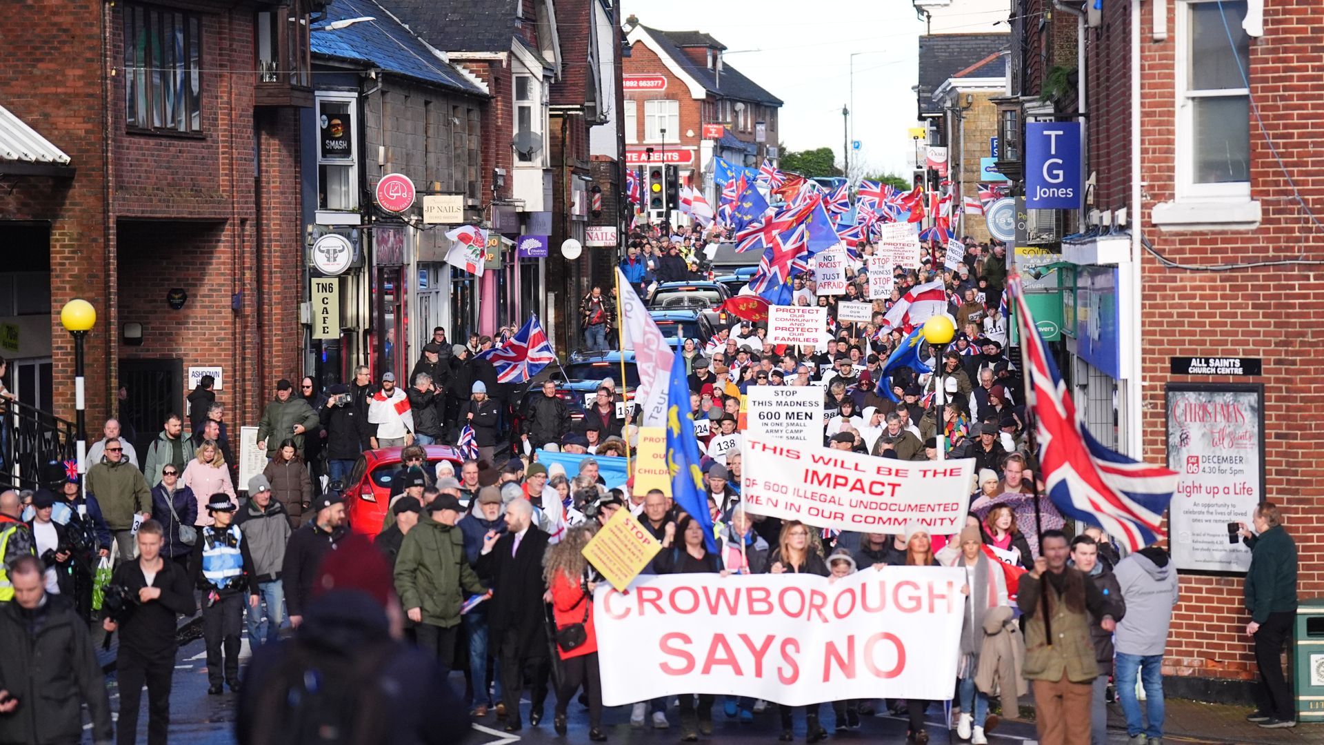 Hundreds protest against army barracks plan for asylum seekers