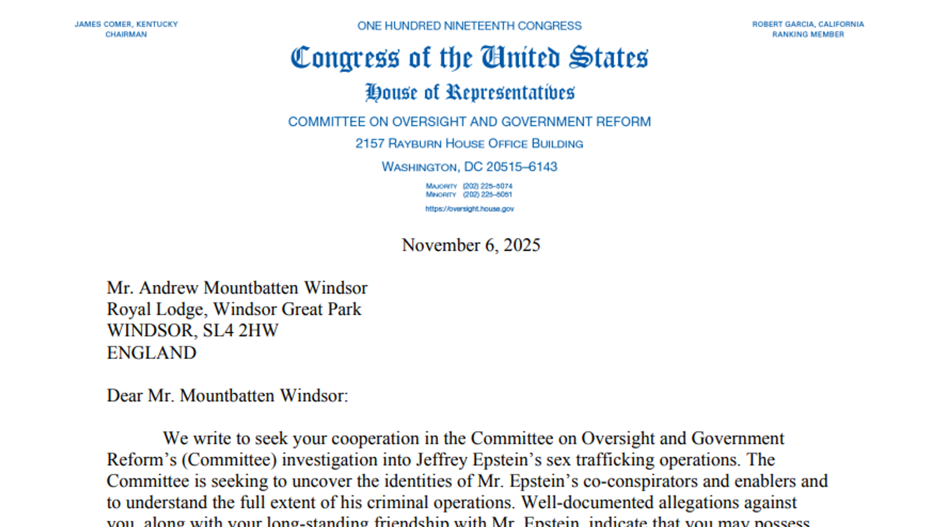 Andrew Mountbatten Windsor summoned to US to explain Epstein links