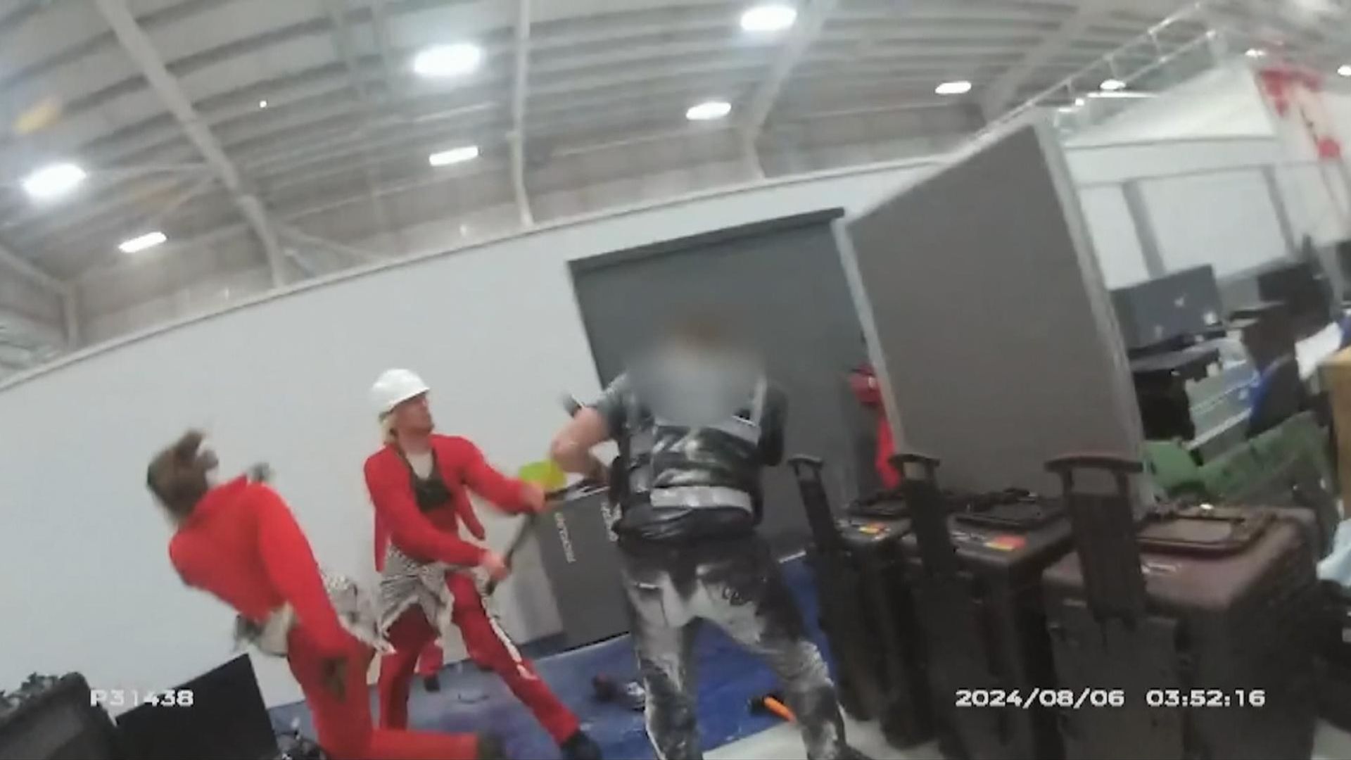 Bodycam footage of alleged sledgehammer attack on police shown at trial of Palestine Action activists