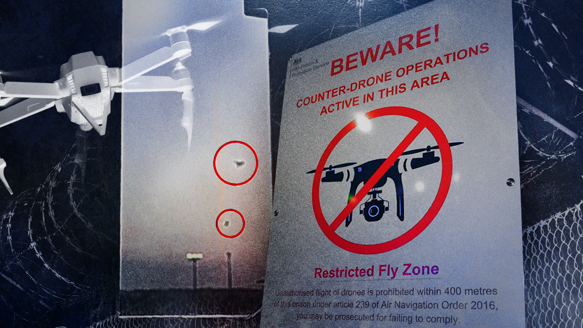Category A prison has ‘ceded’ airspace to specialist gangs trying to fly in contraband by drone