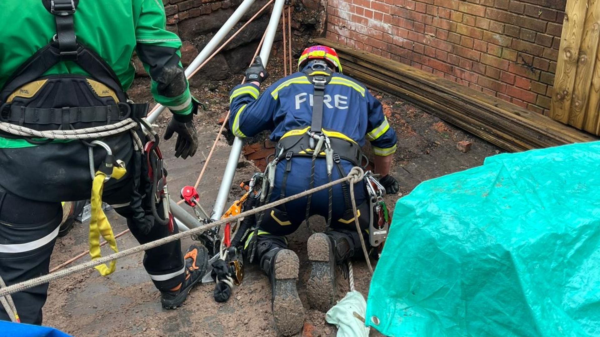 Man stuck for over an hour after falling down well in town’s high street