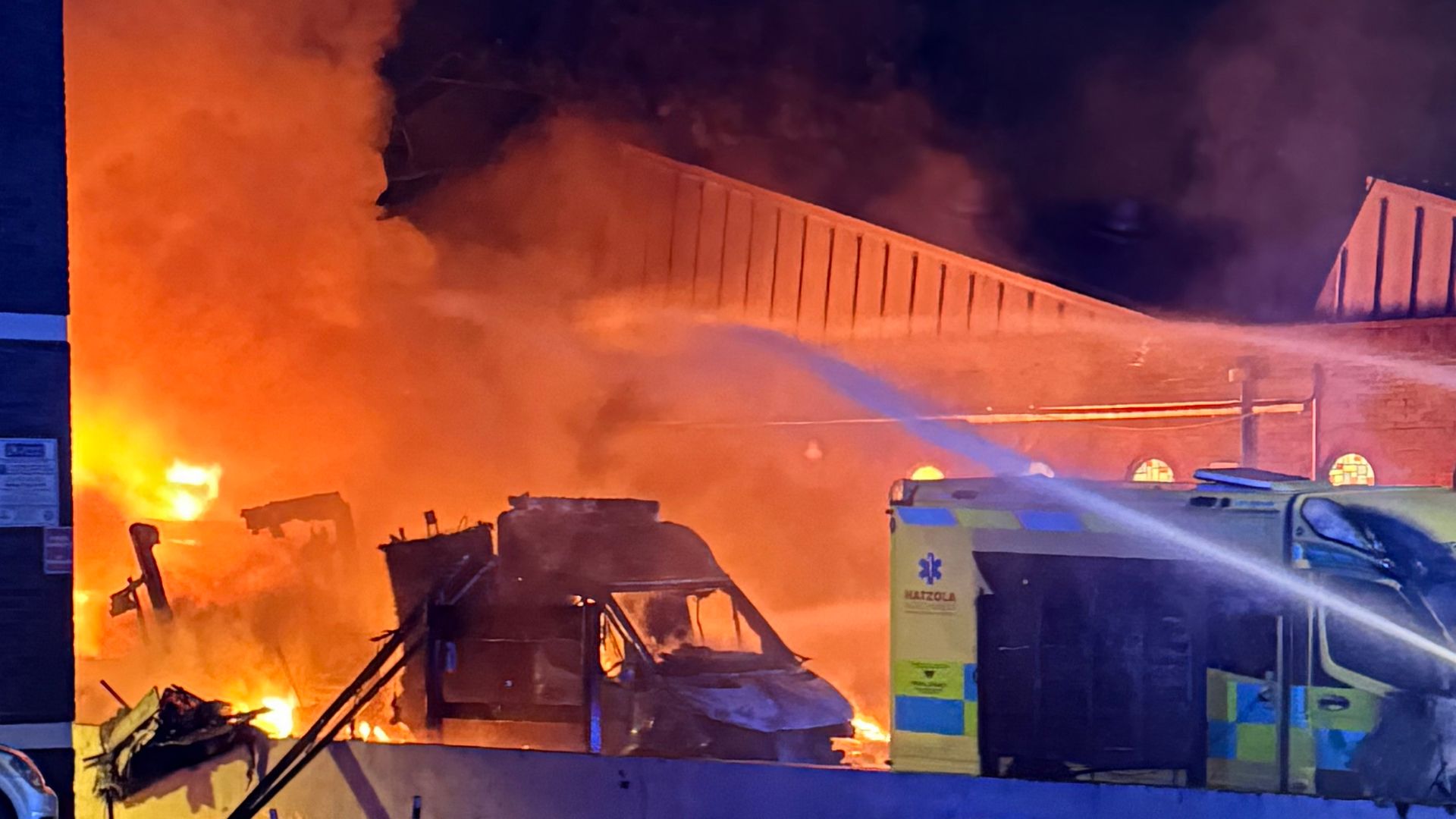 Two British men arrested by counter terror police over ambulances arson attack