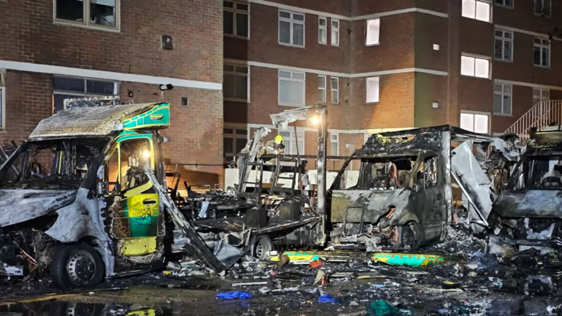 Three more arrested over arson attack on Jewish charity ambulances