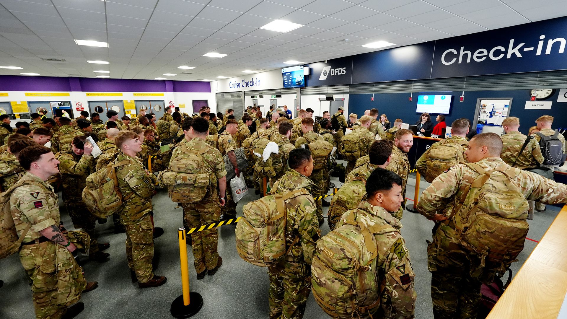 British Army uses civilian ferry to take more than 1,400 troops to Europe