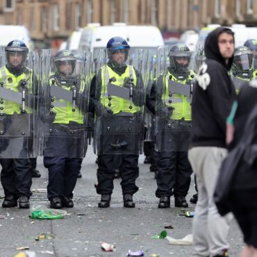 Police officers injured during ‘serious disorder’ after Celtic’s title win