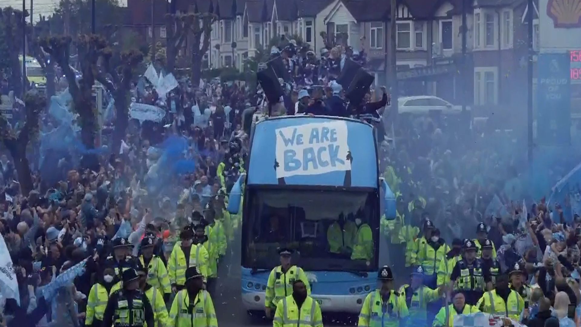 Thousands of fans cheer Coventry City’s return to the Premier League after 25 years