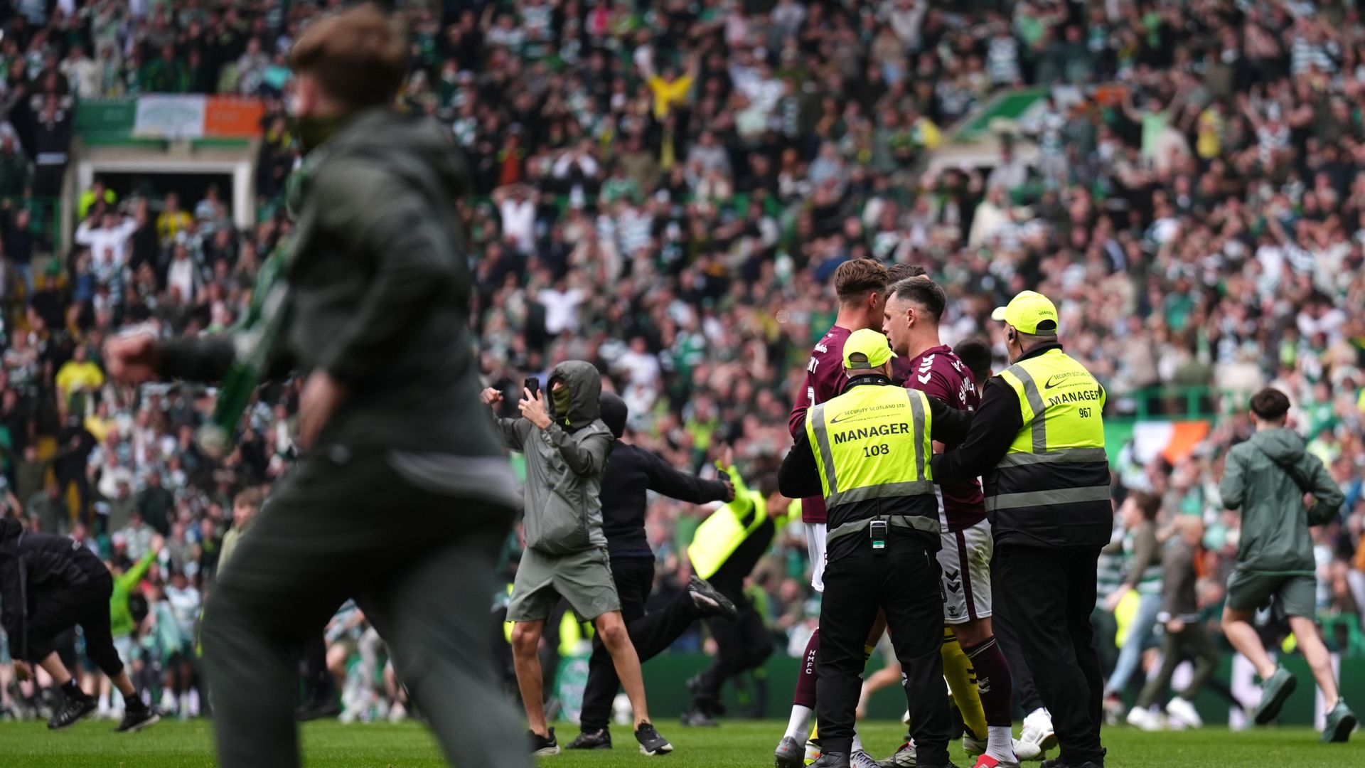 First minister ‘open’ to criminalising pitch invasions after Celtic fan disorder