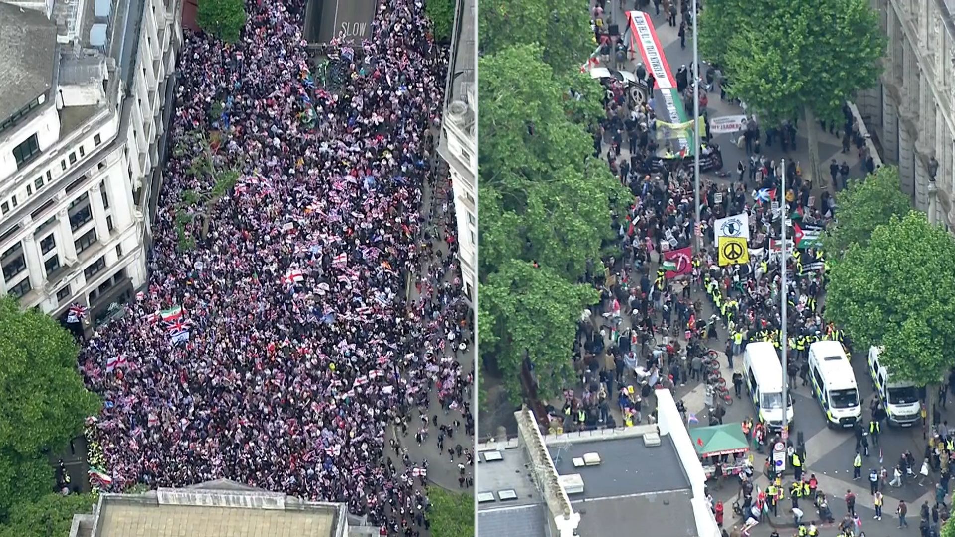 Two charged after more than 40 people arrested at weekend protests in London
