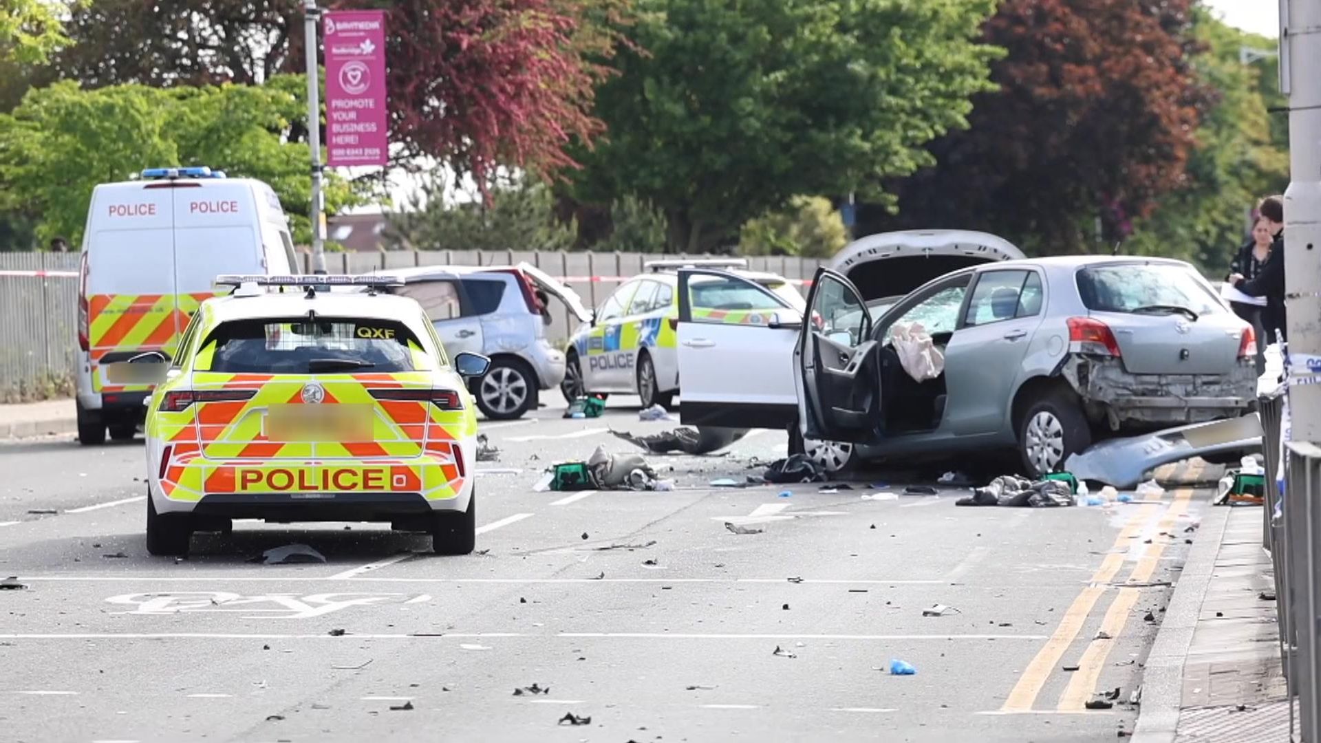 Five seriously injured in crash during police pursuit – as driver is arrested
