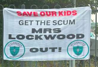 Banner calling primary school head teacher ‘scum’ reported to police