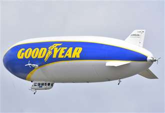 Goodyear Blimp flies over Kent in journey back home to Germany