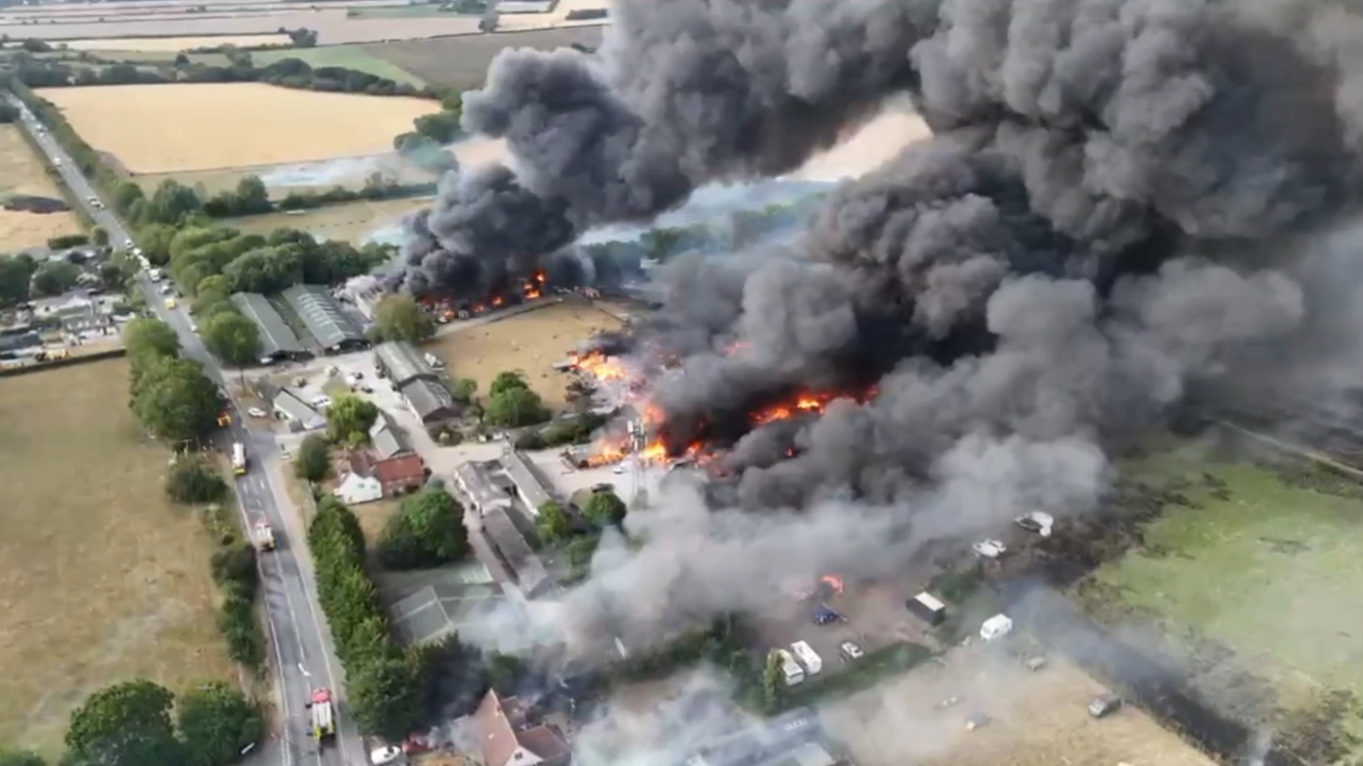 ‘Significant incident’ as more than 100 firefighters tackle massive blaze at industrial site