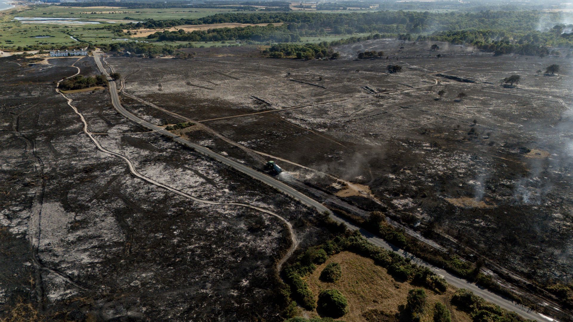‘Total devastation’: Suffolk wildfire still burning after two days as National Trust launches appeal
