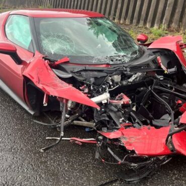 ‘One less Ferrari’: Police issue warning after £260k supercar wrecked