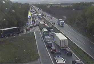 Two-mile queues on M2 after reports of crash