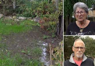 ‘We just want our garden back’: Couple’s despair as mystery leak floods lawn