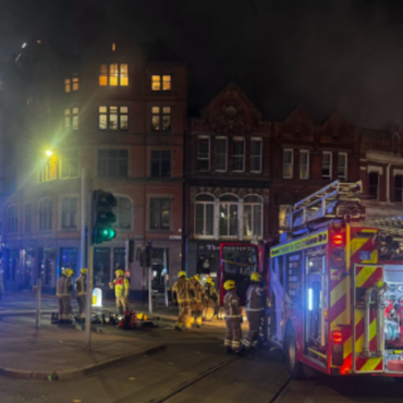 Fire shuts down Nottingham city centre